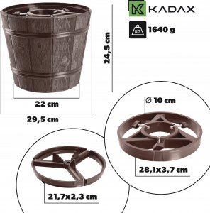 Kadax Stojak Pod Choinkę Choinkowy Brązowy Donica 2,4M 3
