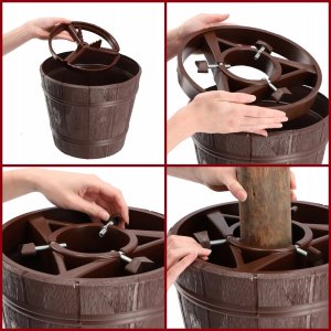 Kadax Stojak Pod Choinkę Choinkowy Brązowy Donica 2,4M 7