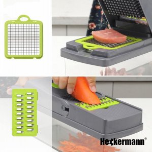 Heckermann Szatkownica, krajalnica, tarka ręczna do warzyw 14w1 Heckermann KA-808 7