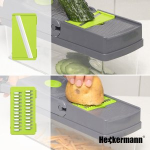 Heckermann Szatkownica, krajalnica, tarka ręczna do warzyw 14w1 Heckermann KA-808 8