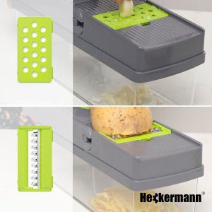 Heckermann Szatkownica, krajalnica, tarka ręczna do warzyw 14w1 Heckermann KA-808 9