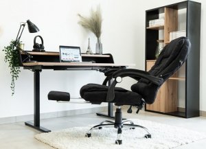 Krzesło biurowe Artnico Fotel Biurowy Obrotowy Artnico Misi 3.0 czarny z masażerem podnóżek + PODKŁADKA GAMINGOWA 11