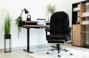 Krzesło biurowe Artnico Fotel Biurowy Obrotowy Artnico Misi 3.0 czarny z masażerem podnóżek + PODKŁADKA GAMINGOWA 15