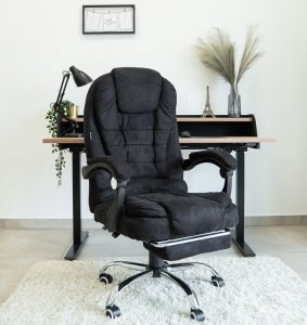 Krzesło biurowe Artnico Fotel Biurowy Obrotowy Artnico Misi 3.0 czarny z masażerem podnóżek + PODKŁADKA GAMINGOWA 5