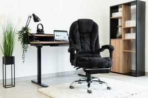 Krzesło biurowe Artnico Fotel Biurowy Obrotowy Artnico Misi 3.0 czarny z masażerem podnóżek + PODKŁADKA GAMINGOWA 7