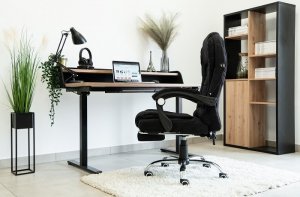 Krzesło biurowe Artnico Fotel Biurowy Obrotowy Artnico Misi 3.0 czarny z masażerem podnóżek + PODKŁADKA GAMINGOWA 8