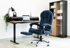 Krzesło biurowe Artnico Fotel biurowy Artnico Misi 3.0 niebieski podnóżek masażer + PODKŁADKA GAMINGOWA 11