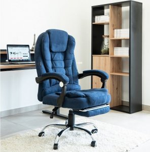 Krzesło biurowe Artnico Fotel biurowy Artnico Misi 3.0 niebieski podnóżek masażer + PODKŁADKA GAMINGOWA 5