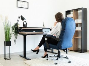 Krzesło biurowe Artnico Fotel biurowy Artnico Misi 3.0 niebieski podnóżek masażer + PODKŁADKA GAMINGOWA 7