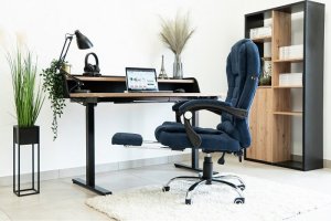 Krzesło biurowe Artnico Fotel biurowy Artnico Misi 3.0 niebieski podnóżek masażer + PODKŁADKA GAMINGOWA 8