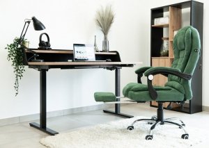 Krzesło biurowe Artnico Fotel biurowy Artnico Misi 3.0 ciemnozielony podnóżek masażer + PODKŁADKA GAMINGOWA 11