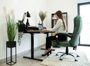 Krzesło biurowe Artnico Fotel biurowy Artnico Misi 3.0 ciemnozielony podnóżek masażer + PODKŁADKA GAMINGOWA 7