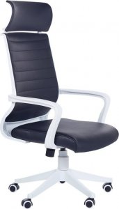 Krzesło biurowe Beliani Krzesło biurowe regulowane ekoskóra czarne LEADER 3