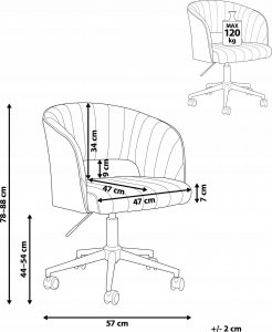 Krzesło biurowe Beliani Krzesło biurowe regulowane welurowe beżowe KATONAH 3