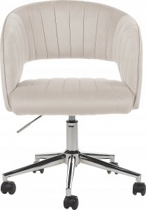 Krzesło biurowe Beliani Krzesło biurowe regulowane welurowe beżowe KATONAH 4