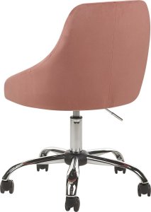 Krzesło biurowe Beliani Krzesło biurowe regulowane welurowe różowe PARRISH 4