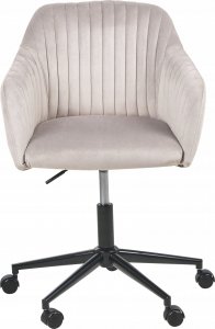 Krzesło biurowe Beliani Krzesło biurowe regulowane welurowe beżowoszare VENICE 4