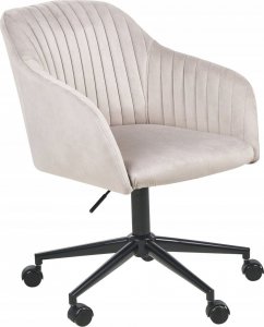 Krzesło biurowe Beliani Krzesło biurowe regulowane welurowe beżowoszare VENICE 9