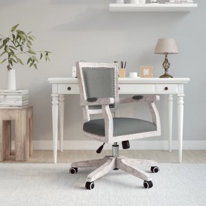 Krzesło biurowe vidaXL Obrotowe krzesło biurowe, ciemnoszare, obite tkaniną 1