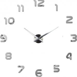 Zegar ścienny DIY 70 -130 CM 3D Przykelajny B8 Srebrny 1