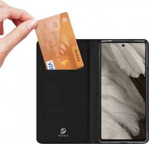 Dux Ducis DUX DUCIS SKIN PRO ETUI DO GOOGLE PIXEL 7A POKROWIEC Z KLAPKĄ PORTFEL NA KARTĘ PODSTAWKA CZARNE 2