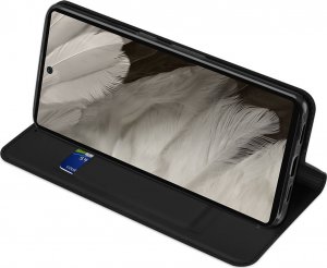Dux Ducis DUX DUCIS SKIN PRO ETUI DO GOOGLE PIXEL 7A POKROWIEC Z KLAPKĄ PORTFEL NA KARTĘ PODSTAWKA CZARNE 6