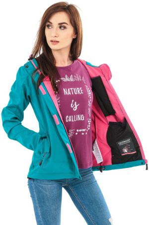 Hi-Tec Kurtka damska LADY MARISA SOFTSHELL Tecproof 8 000 HARBOR BLUE/HONEYSUCKLE r. L 15