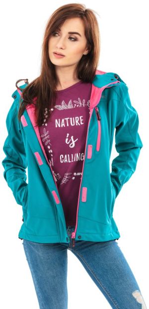 Hi-Tec Kurtka damska LADY MARISA SOFTSHELL Tecproof 8 000 HARBOR BLUE/HONEYSUCKLE r. L 9