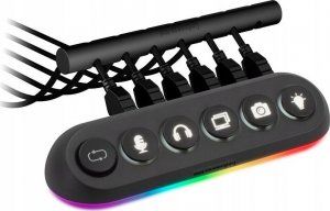 HUB USB Streamplify Streamplify HUB DECK 5, 4x USB 3.0, 1x USB 2.0, RGB, 12V, EU-Netzkabel - schwarz 1