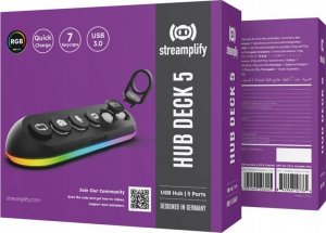HUB USB Streamplify Streamplify HUB DECK 5, 4x USB 3.0, 1x USB 2.0, RGB, 12V, EU-Netzkabel - schwarz 9