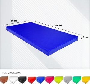 UnderFit Materac gimnastyczny 1-częściowy 120 cm x 60 cm x 6 cm niebieski twardy 5