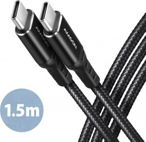 Kabel USB Axagon USB-C - USB-C 1.5 m Czarny (BUCM-CM15AB) 1