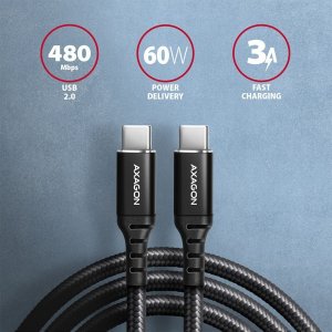 Kabel USB Axagon USB-C - USB-C 1.5 m Czarny (BUCM-CM15AB) 2