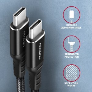 Kabel USB Axagon USB-C - USB-C 1.5 m Czarny (BUCM-CM15AB) 3