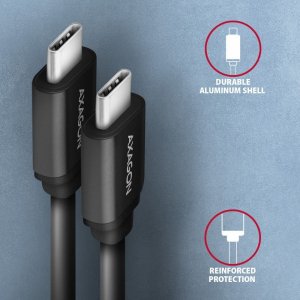 Kabel USB Axagon USB-C - USB-C 1.1 m Czarny (BUCM-CM20TB) 3