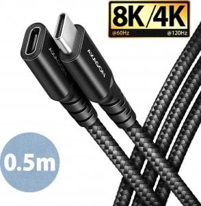 Kabel USB Axagon USB-C - USB-C 0.5 m Czarny (BUCM32-CF05AB) 1