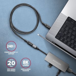 Kabel USB Axagon USB-C - USB-C 1.5 m Czarny (BUCM32-CF15AB) 4