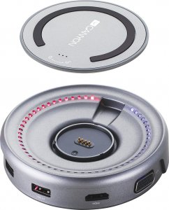 Stacja/replikator Canyon CANYON Hub DS-7, bezprzwodowe ładowanie 10W, 7w1, USB-C, LED, Szary 2