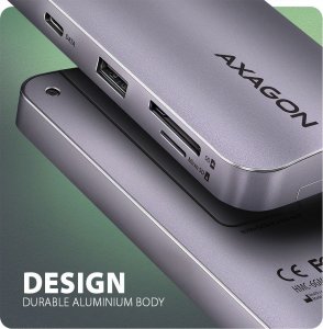 HUB USB Axagon HUB HMC-6GM2 USB 6 in1 10Gbps hub, USB-A, USB-C, HDMI, M.2, SD/ mSD, PD 100W, USB-C 6
