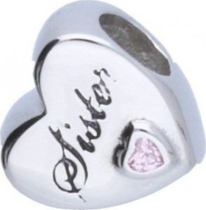 Lovrin Srebrna zawieszka 925 bead serce dla siostry 2,38g 1