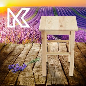 Kadax Taboret Stołek Kuchenny Drewniany Krzesło 43,5 cm 12