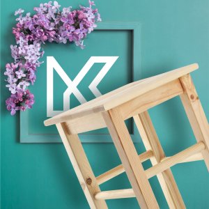 Kadax Taboret Stołek Kuchenny Drewniany Krzesło 43,5 cm 7