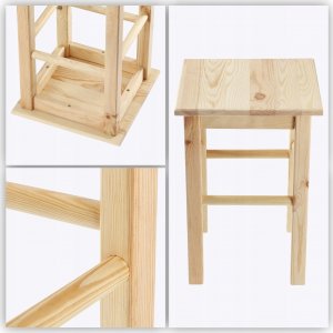 Kadax Taboret Stołek Kuchenny Drewniany Krzesło 43,5 cm 10