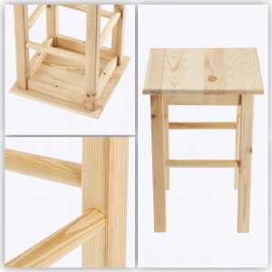 Kadax KADAX Taboret Stołek Drewniany Krzesło 44cm 2szt 11