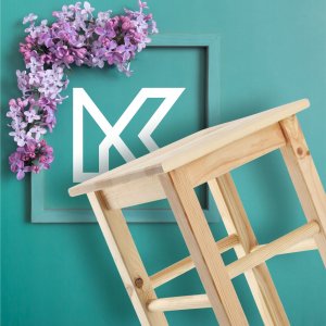 Kadax KADAX Taboret Stołek Drewniany Krzesło 44cm 2szt 6