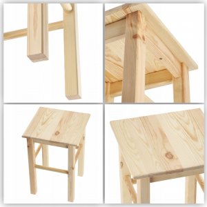 Kadax KADAX Taboret Stołek Drewniany Krzesło 44cm 2szt 7