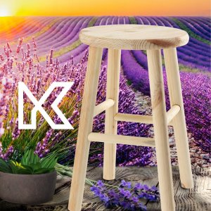 Kadax KADAX Taboret Stołek Drewniany Krzesło 46cm 2szt 12