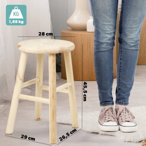 Kadax KADAX Taboret Stołek Drewniany Krzesło 46cm 2szt 3