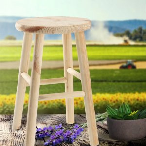 Kadax KADAX Taboret Stołek Drewniany Krzesło 46cm 2szt 6