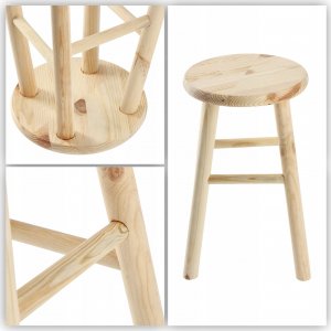 Kadax KADAX Taboret Stołek Drewniany Krzesło 46cm 2szt 8